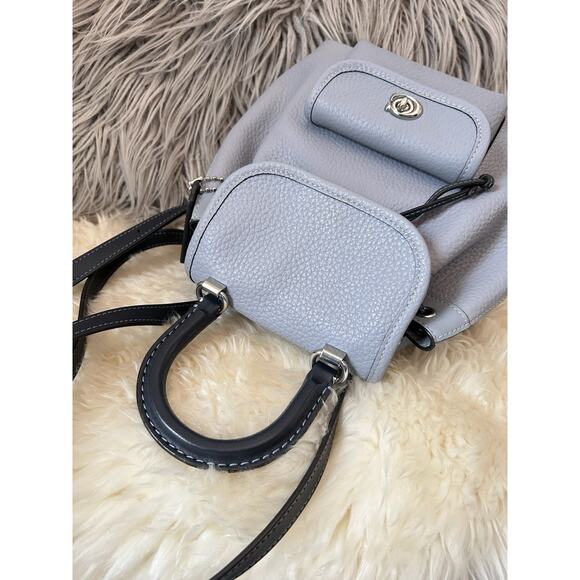 Coach Riya Backpack 21 In Colorblock Blue - Picture 4 of 7